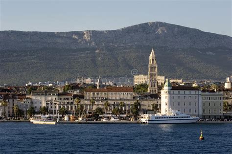 Split Town Center Aerial View From The Seaside Croatia Stock Photo