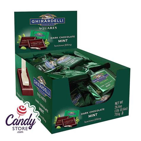 Ghirardelli Dark Chocolate And Mint Squares Caddy 50ct