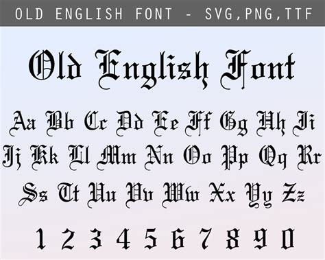 2 Old English Fonts Svg Ttf Png Letters And Numbers Font For Etsy