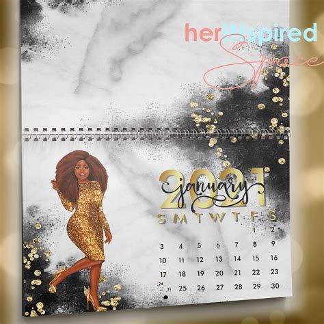 2021 African American Calendar Black American Calendar Black Etsy