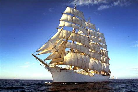 Russias Sedov A Auxiliary Powered 4 Masted Steel Barque On A World