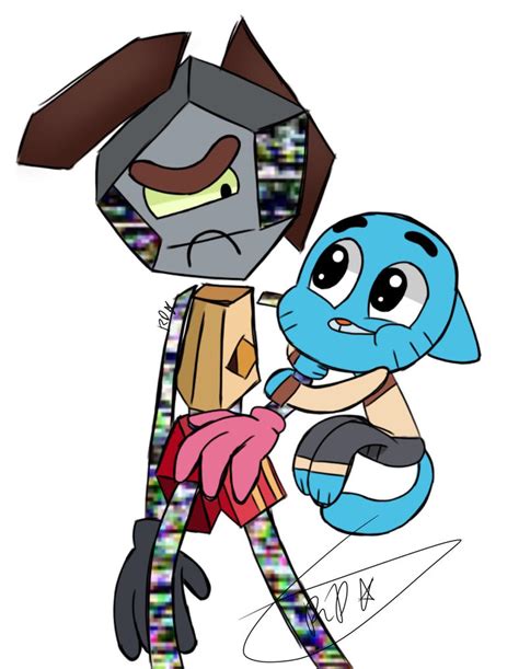 Tawog Fanart Rob And Gumball Sketchread Desc By Crystilialance On