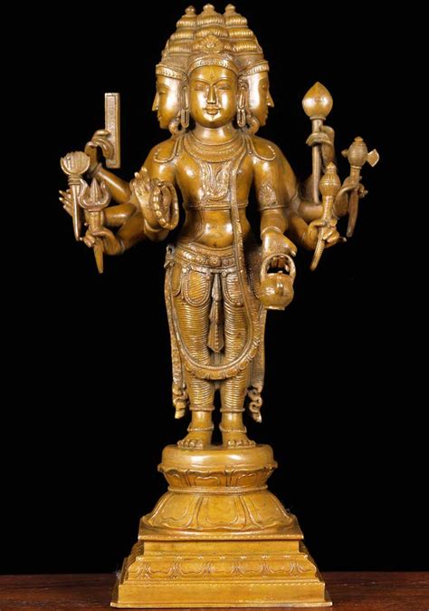 Sold Bronze Brahma The Creator Statue 16 64b61 Hindu Gods