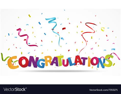 Congratulations With Confetti Royalty Free Vector Image
