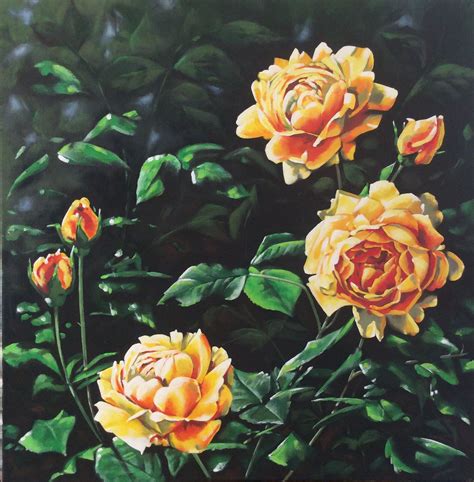 Yellow Roses Acrylic Painting Yellow Roses Acrylic Painting Painting