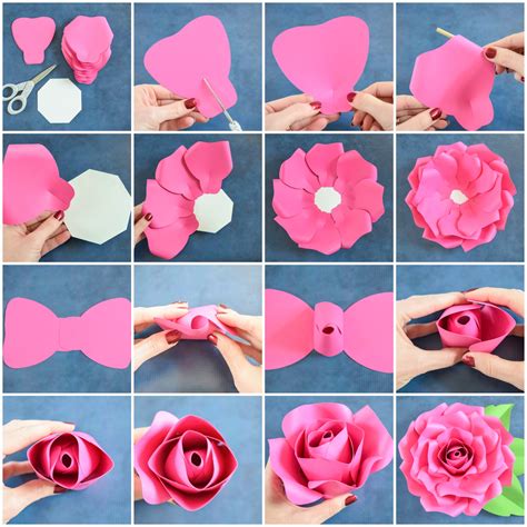 Giant Paper Flowers How To Make Paper Garden Roses With Step By Step