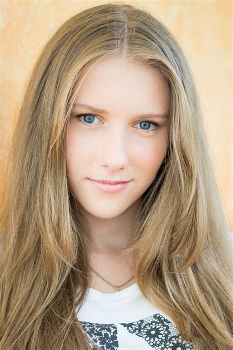 Young Beautiful Teenage Girl Portrait Headshot Stock Photo Image