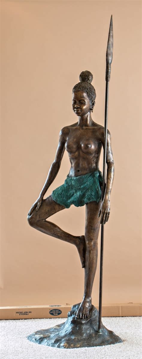 Galleria Primitiva African Warrior Bronze Statues