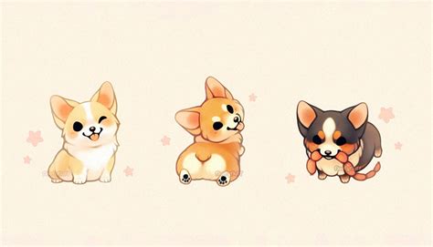 Kawaii Cute Dog Sketch Cuteanimals