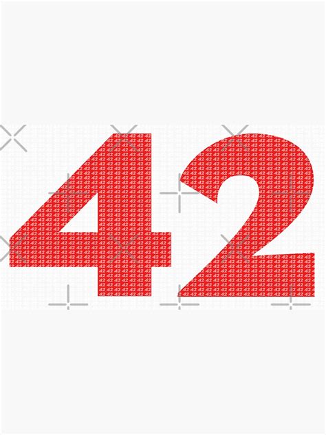 The Number 42 Red Stickers By Garfunkelart Redbubble