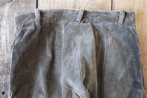 Vintage S S French Taupe Grey Brown Corduroy Patched Repaired