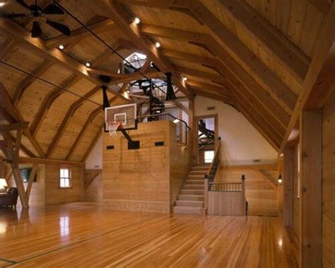 Basketball Court In A Barn Home Basketball Court Party Barn Pole