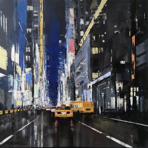 ‘new York Lights Shine Oil On Canvas 24 X 24 Art Saatchi Art