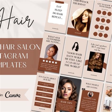Hair Salon Templates Canva Hair Instagram Story Templates Etsy