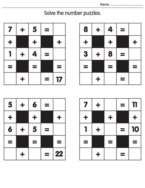 Solve The Number Puzzles Math Quizzes Maths Puzzles Kids Math