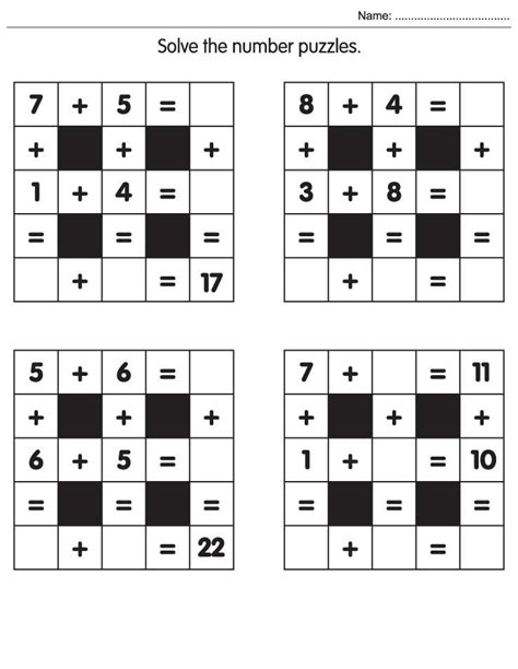Watch those math grades go up as kids gradually solve worksheets with more advanced. Solve the number puzzles | Maths puzzles, Math addition worksheets, Math for kids