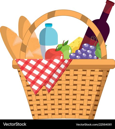 Picnic Basket Food Royalty Free Vector Image Vectorstock