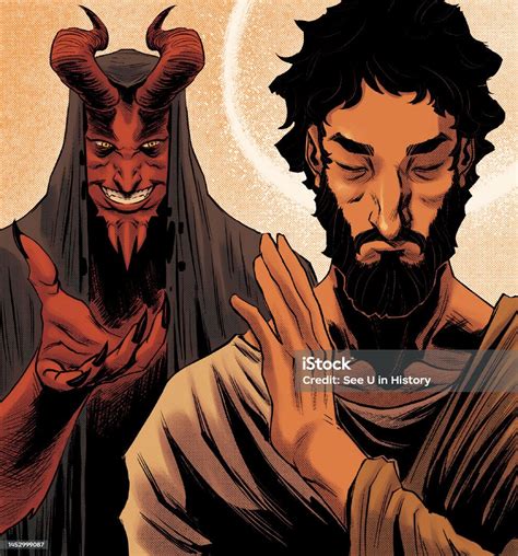 Devil Confronts The Saint Satan Finds Jesus Christ In The Desert Jesus Christ Casts Out Satan