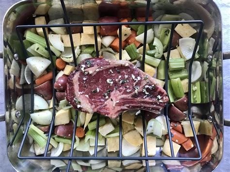 Look for a boneless rib roast with plenty of marbling. Closed-oven door prime rib
