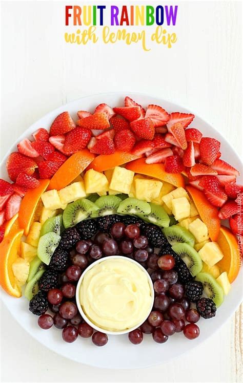 Fruit Rainbow With Lemon Dip Yummy Healthy Easy