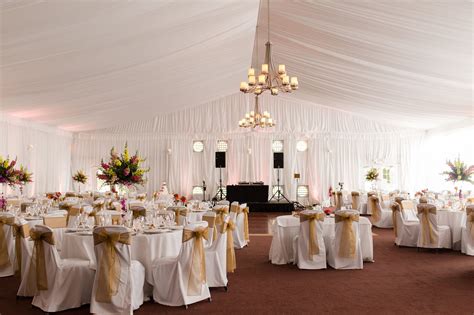 A Beautiful Wedding Reception Set Up In Our Tented Suncourt Ballroom