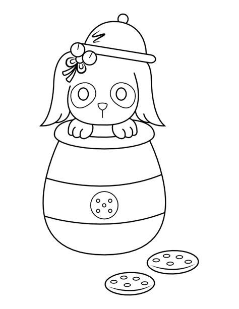 Printable Dog And Cookie Jar Coloring Page