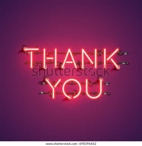 Neon Realistic Words Thank You Advertising Stock Vector Royalty Free
