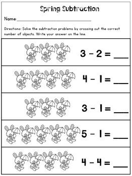 This printable set of worksheets is going to be a perfect addition to your spring lessons in kindergarten. Simple Spring Subtraction Worksheets Kindergarten Numbers ...