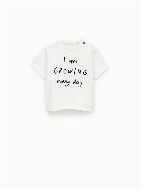 Embroidered Text T Shirt New In Baby Boy 3 Mth 4 Yrs Kids Zara