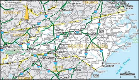 North Carolina Road Map Travel Planner Rv Trip Planner North