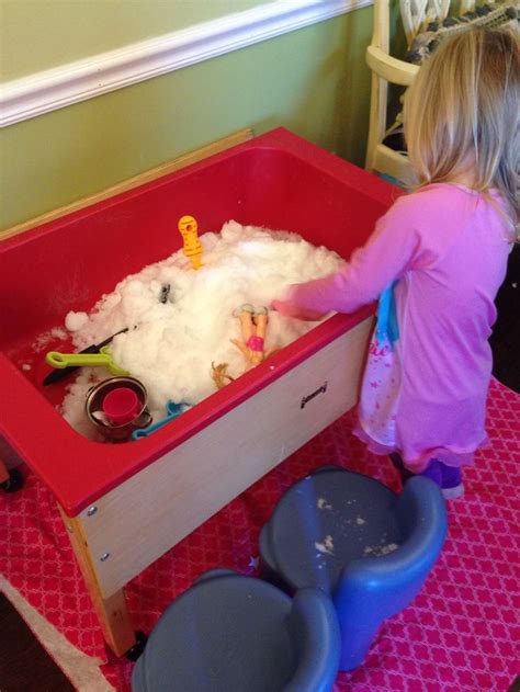 Sensory Table Snow Inside Toddler Fun Sensory Bins Crafts For Kids