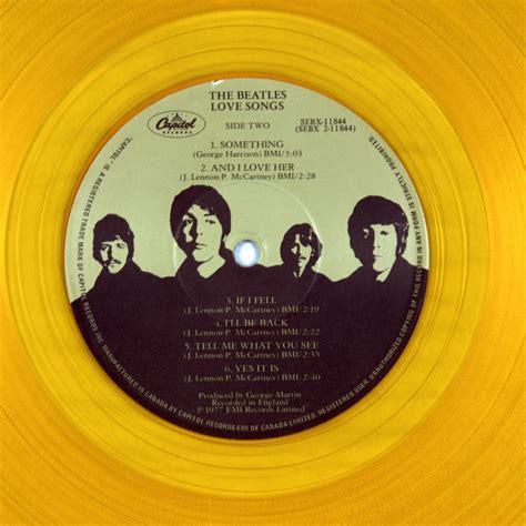 Beatles Love Songs 1977 First Press Limited Gold Vinyl Canada Capitol