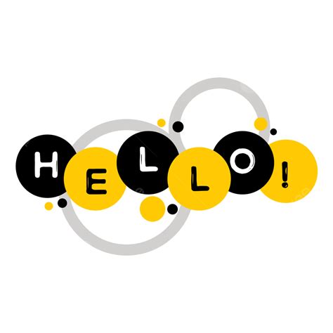 Hello Vector Hd Images Hello With Yellow Black Hello Lettering Hello