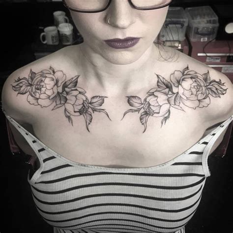 Love The Placement Of This One Also Symmetry Is Beautiful Chest Tattoos For Women Girl Neck