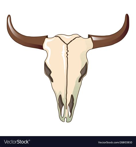 Cow Skull Icon Cartoon Style Royalty Free Vector Image