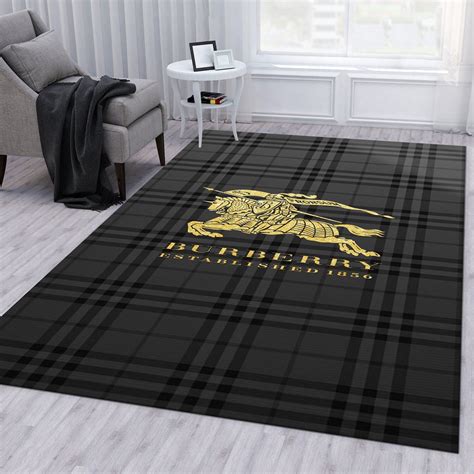 Burberry Plaid Logo Area Rug Carpet Rever Lavie