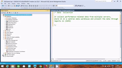 How To Use Data Collection In Sql Server Youtube