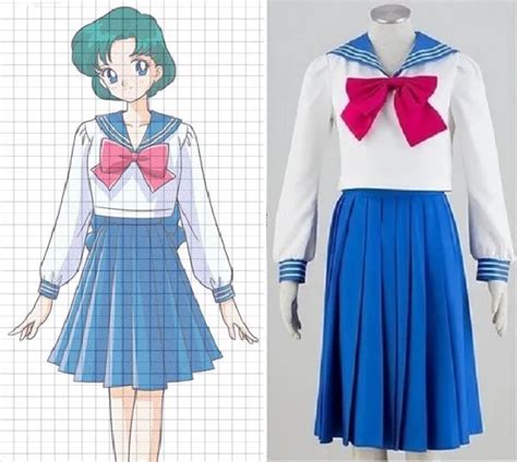 Custom Made Anime Sailor Moon Cosplay Costume Mizuno Ami School Uniform