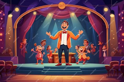 Premium Photo | Comedian Brings Laughter to Cartoon Musical Stage