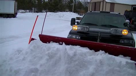 Plowing Snow Chevy Silverado 3500 Duramax Diesel Western Plow Youtube
