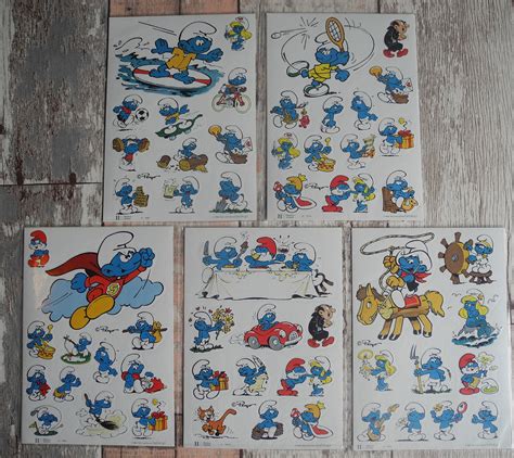 Vintage The Smurfs Stickers Etsy