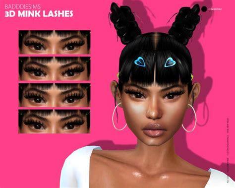 3d Mink Lashes New Version Badddiesims On Patreon In 2021 Sims 4 Cc