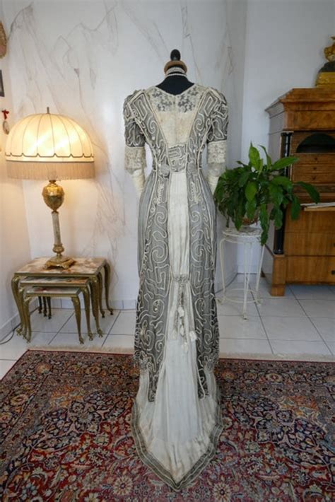 Irish lace antique wedding dress. 1912 Mme. ALBERT Evening Dress, Chicago, antique dress ...