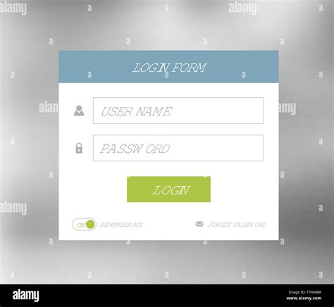 Vector Login Form Template Design With Simple Modern Flat User Interface Stock Vector Image