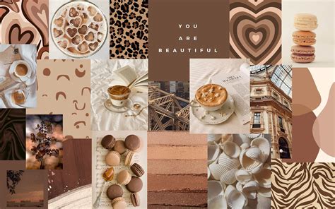 Aesthetic Wallpaper Laptop Collage Brown Brown Aesthetic Wallpaper