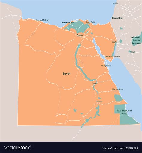 Map Egypt Isolated Eps 10 Royalty Free Vector Image