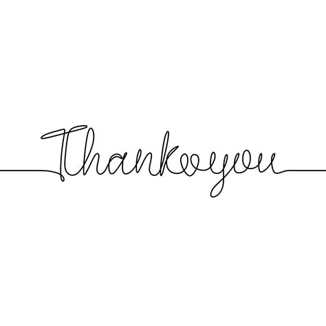 Thank You Handwritten Inscription One Line Drawing Of Phrase Isolated