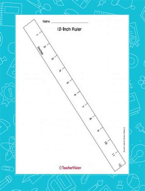 Printable 12 Inch Ruler Measurement 1st 5th Grade Teachervision