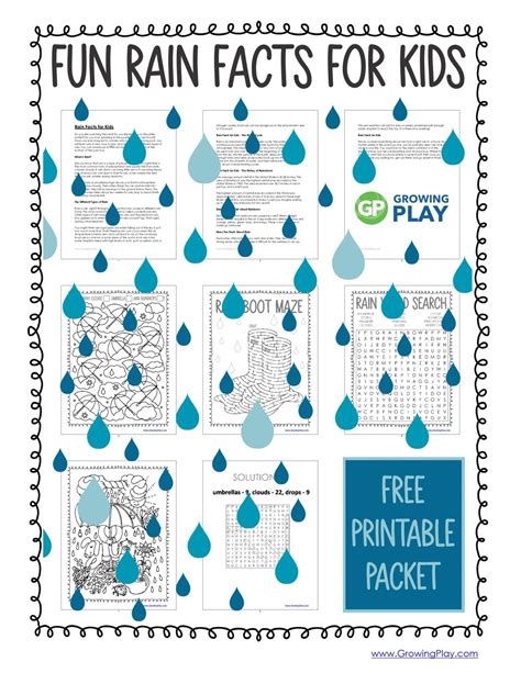 Rain Facts For Kids Free Printables Growing Play