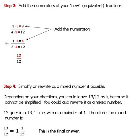 If you're working with improper fractions where the numerators are larger than the denominators, make the denominators the same. Adding Fractions with Unlike Denominators